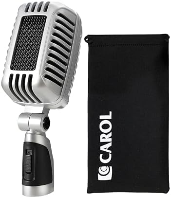 CAROL CLM-101 Professional Vintage Wired Microphone \u2013 Dynamic Supercardioid with Dual Microphone-Capsules for Singing, Karaoke, and Stage, Includes Mic, Storage Bag &amp; Switch(Cable Not Include