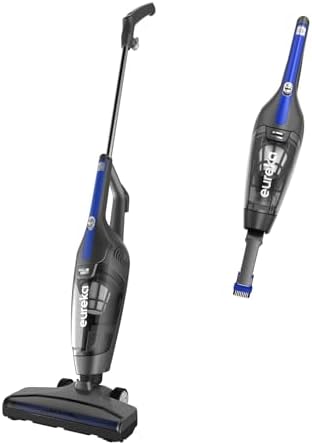 Eureka Corded Stick Vacuum Cleaner for Home Pet Hair, Lightweight Stick Vacuum Cleaner with Powerful Suction for Carpet Tile and Hard Floor, Blue, 3-in-1 Handheld Vac NES312