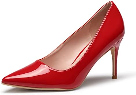 GENSHUO High Heels Pumps for Women Closed Toe 3 Inch Stillettos Heels Dress Shoes