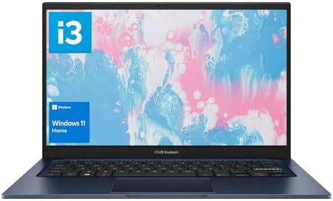 ASUS Vivobook Laptop, 14&#34; FHD Display, i3-1215U, 16GB RAM, 512GB SSD, Wi-Fi 6, HDMI, Webcam, Touchpad, Windows 11 Home, Blue