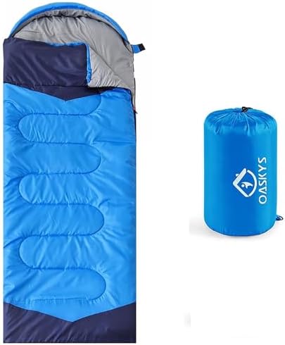 oaskys Camping Sleeping Bag - 3 Season Warm &amp; Cool Weather - Summer Spring Fall Lightweight Waterproof for Adults Kids - Camping Gear Equipment, Traveling, and Outdoors