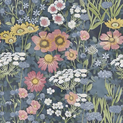 Orainege 复古花卉壁纸即剥即贴壁纸花卉接触纸 45 厘米 x 300 厘米波西米亚雏菊自粘可移除墙纸卧室装饰