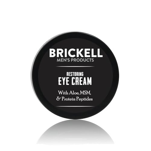 Brickell Men&#39;s Restoring Under Eye Cream for Men, Natural and Organic Anti Aging Eye Balm To Reduce Puffiness, Wrinkles, Dark Circles, Crows Feet and Under Eye Bags, 0.5 Ounce, Unscented