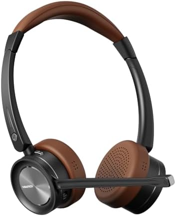 MAIRDI wireless earphones with microphone suitable for work, truck driver Bluetooth earphones suitable for mobile phone, PC office, dual wireless Bluetooth earphones 5.1 multi-point suitable for team 