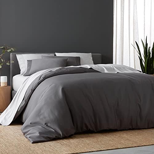DOZ Duvet Cover Set, 100% Viscose derived from Bamboo, Organically Grown, Buttery Soft, Cooling Duvet Covers, High GSM, 1 Duvet Cover and 2 Pillowcases, 90&#34;x90&#34; (Storm, Full\/Queen)