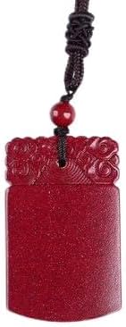 Usoway Natural Purple Gold Sand Vermilion Safe and Peaceful Brand Lucky Men's and Women's Birthday Transit Pendant, yellow, 9355968436769