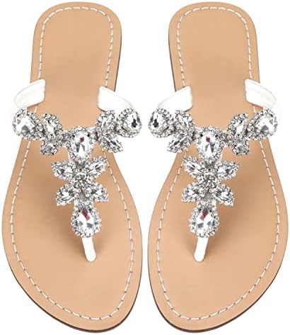 Hinyyrin Available in 13 Colors,Rhinestone Sandals,Women&#39;s Flat Sandals,Flip Flop,Jeweled Sandals