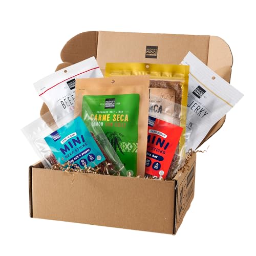 People\u2019s Choice Beef Jerky \u2013 Box \u2013 Health Nut \u2013 Keto-Friendly, Sugar Free \u2013 High Protein Low Carb Meat Snack Sampler \u2013 Made in USA \u2013 6 Item Collection