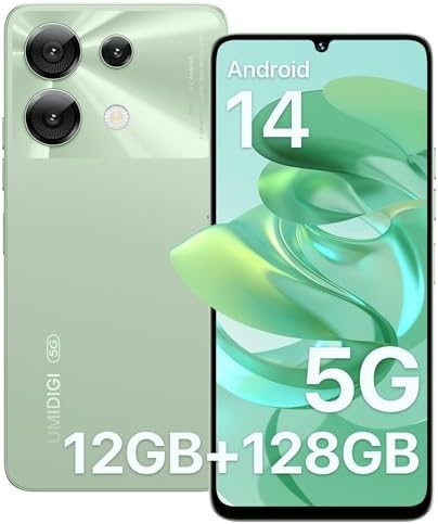 UMIDIGI G9 5G Cell Phone, Android 14 Unlocked Phones, 12(6+6) GB +128GB\/1TB TF Expand, 5G Dual SIM, 50MP Camera, 6.75&#34; HD+ 90Hz Display, AI Face &amp; Fingerprint Unlock, 5000mAh Android Phone Gr