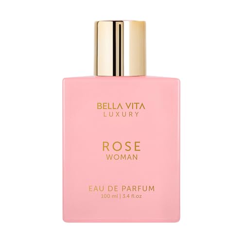 BellaVita Luxury ROSE Perfume for Women (100ml)  Floral, Oriental &amp; Sweet Fragrance  Notes: Amber, Vanilla, Black Currant, Rose, Jasmine  Premium French Floral Fragrance