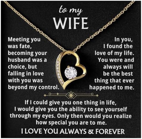 Momavo Jewelry To My Wife - The Best Thing That Ever Happened To Me, Forever Love Necklace, Gift for Her, Romantic Christmas Birthday Valentine Gift