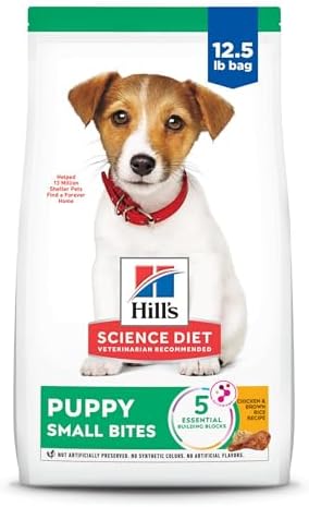 Hill&#39;s Science Diet Puppy, Puppy Premium Nutrition, Small Kibble, Dry Dog Food, Chicken &amp; Brown Rice, 12.5 lb Bag