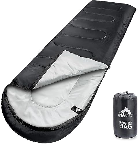 MEREZA Sleeping Bags XL for Adults Cold Weather Mens Large Wide Sleeping Bag for Big and Tall Girls Boys with Compression Sack for Camping Backpacking Warm &amp; Cool Weather