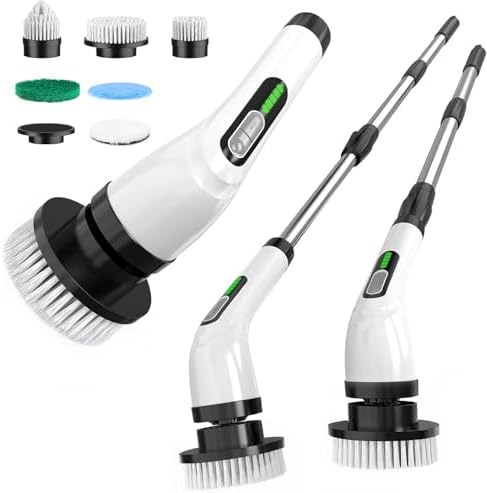 Highyes Electric Spin Scrubber for Cleaning Bathroom: Cordless Power Shower Scrubber - Electric Cleaning Brush for Tile Tub