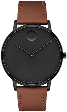 Movado Face Men&#39;s Luxury Quartz Watch - Swiss Movement - Water Resistance 30 Meters (3ATM) - Elegant Timepiece - Gift for Him - 41mm
