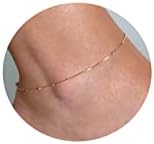 Mauzew Ankle Bracelets for Women 18K Gold Plated Dainty Layering Anklets for Women Layered Twisted Rope Coin Chain Anklet Bracelets Waterproof Beach Summer Foot Jewelry