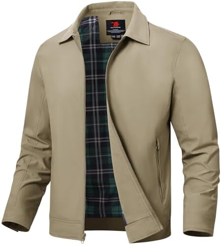 TBMPOY Men&#39;s Lightweight Jackets Casual Windbreaker Stylish Light Fall Spring Golf Work Dress Business