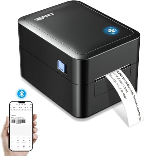 iDPRT Label Maker, Thermal Barcode Printer with No Bound Consumables, Bluetooth &amp; USB Connection, 140pcs\/min Speed, Customizable App, Supports Various Sized 1&#34;-3.15&#34;, Label Printer for Sm