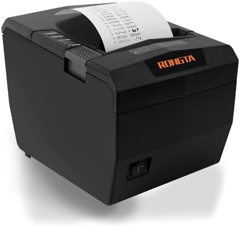 Rongta POS Receipt Printer, 80mm Thermal Printer with USB\/Serial\/Ethernet and Auto Cutter for Kitchen and Retail Use, Cash Drawer Support for Windows\/Mac\/Linux (RP327)