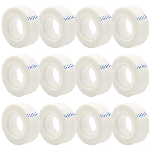 OWLKELA 12 Rolls Matte Adhesive Tape, Matte Finish Invisible Tape, Foggy Translucent Tape Great for Correction and Labeling, Compatible with Standard Tape Dispenser, 0.7 in x 1000 Inches