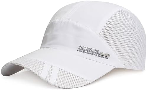 DIKGO unisex breathable quick drying baseball cap sports mesh sun hat lightweight unstructured adjustable comfortable fit