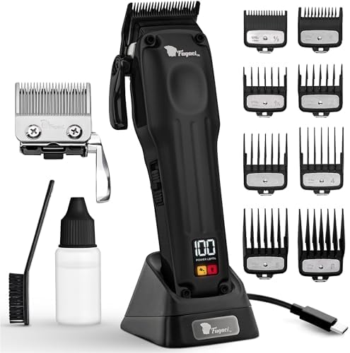 Fagaci Professional Hair Clippers for Men with Superior Precision, 5X Longer Sharpness Professional Barber Clippers Cordless with 2 Blades Fade &amp; Taper, Brushless Motor Mens Hair Clipper Cordless 