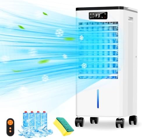 Portable Air Conditioners, 3-IN-1 Evaporative Swamp Cooler, Windowless Air Conditioner, 4 Modes &amp; 3 Speeds, 12H Timer, Child Lock, Smart Remote &amp; Touch Control, Portable Ac Unit for Bedroom, I