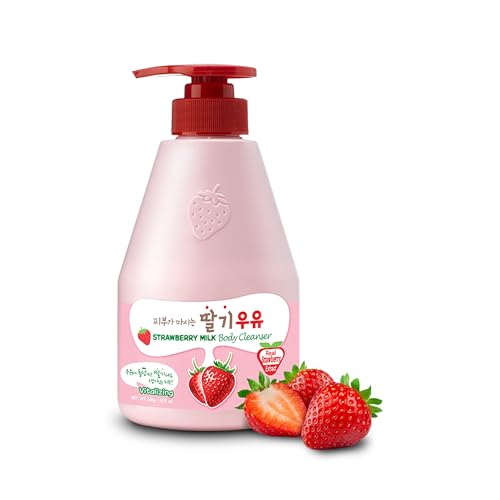 WELCOS KWAILNARA Strawberry Milk Body Wash \u2013 Korean Body Cleanser with Strawberry Extract for Hydrated, Smooth Skin, 560 g \/ 19.75 oz.