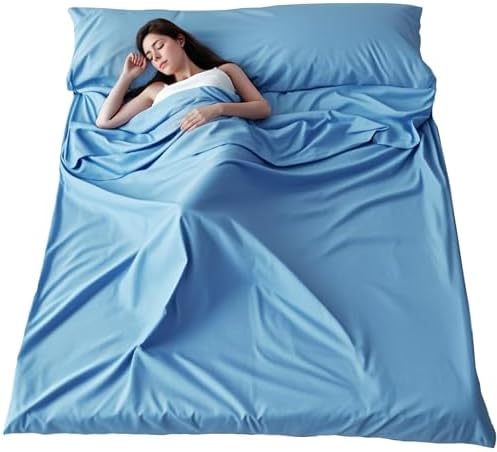 Wind Tour Sleeping Bag Liner Adult Sleep Sack Lightweight Portable Travel Sheets for Hotel Double Sleeping Bag Liners for Camping Backpacking Hotels