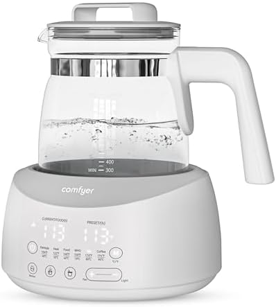 Bottle Warmer comfyer, Baby Bottle Warmer with Night Light &amp; Faster Cooling Fan, Instantly Water Warmer, Tea Kettle Electric with 6 Temperature Control Presets, Feed Baby More Easier and Healthier