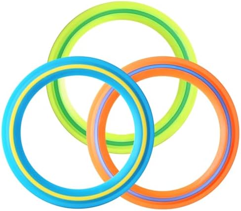 Flying Disc for Kids Adults 11 inch Flying Ring, 3 Pack Beach Backyard Sports Play Soft Discs，Best Sport Outdoor Tossing Toy Gift for 4+ Year Old Boys Girls Family 3PCS (Yellow，Orange &amp; Turquoise)