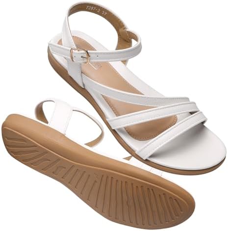 SERASTAR Flat Sandals for Women Dressy - Comfortable Walking Summer Womens Sandal