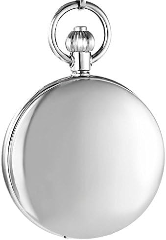 OGLE Vintage Waterproof Mirror Chain Black Fob Self Winding Automatic Skeleton Mechanical Waterproof Pocket Watch