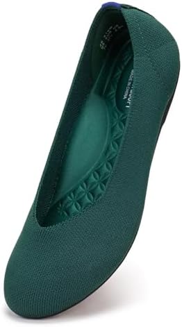 Frank Mully Women&#39;s Wide Width Flats Ballet Flats Round Toe Knit Flat Shoes with Arch Support Wide Toe Box