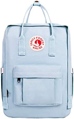 KALIDI Casual Laptop Backpack 15 Inches Classic Camping Rucksack Travel Outdoor Square Daypack College Hiking Gym Bag, Sky Blue