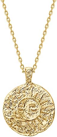 PAVOI 14K Gold Plated Engraved Coin Pendant Necklaces for Women  Byzantine Coin Pendants  Bohemian Necklace
