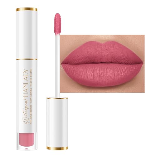 HANLADY Pink Lipstick Long Lasting Lipsticks for Women Pigmented Smudgeproof Transferproof Vegan Cruelty Free Lip Makeup, A63 Icon Era