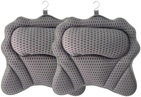 Rwotls Bath Pillow, a luxurious ergonomic bathtub pillow suitable for supporting the bathtub head, neck, shoulders, and back. The headrest is made of 4D mesh fabric and 6 strong anti slip suction cups