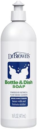 Dr. Brown&#39;s Bottle &amp; Dish Soap for Baby Bottles and Baby Accessories, Plant-Derived, Fragrance-Free, 16 fl oz, 1 Pack