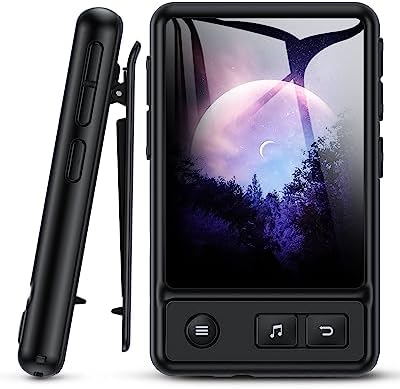 AGPTEK MP3 Player with Bluetooth 5.3, 2.4&#34; Full Touch Screen 32GB Music Player with Clip and Wristband for Sports, Running, Walking, Support up to 128GB(Black)