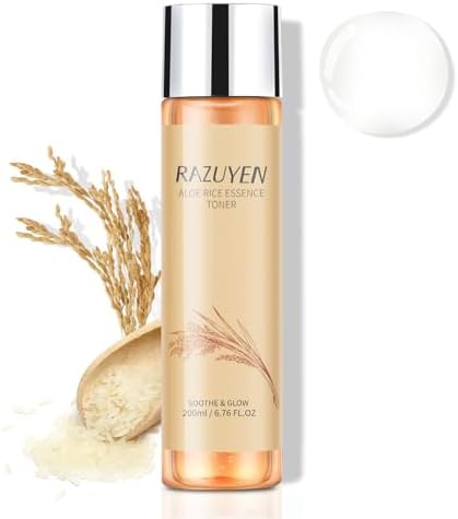 RAZUYEN Rice Toner with Aloe Leaf Water, Niacinamide and Centella Asiatica, Milky Toner for Soothing and Glowing Skin, Vegan, Alcohol and Fragrance Free