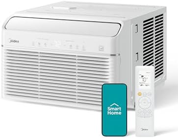 Midea 8,000 BTU Smart Inverter Air Conditioner Window Unit with Heat and Dehumidifier \u2013 Cools up to 350 Sq. Ft., Energy Star Rated, Quiet Operation, Electronic Controls, Remote Control, White