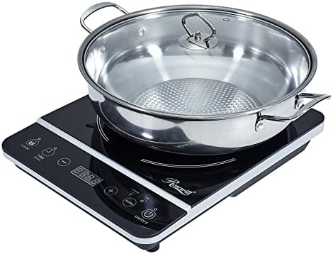 Rosewill Induction Cooker 1800 Watt, Induction Cooktop, Electric Burner with Stainless Steel Pot 10&#34; 3.5 QT 18-8, RHAI-13001