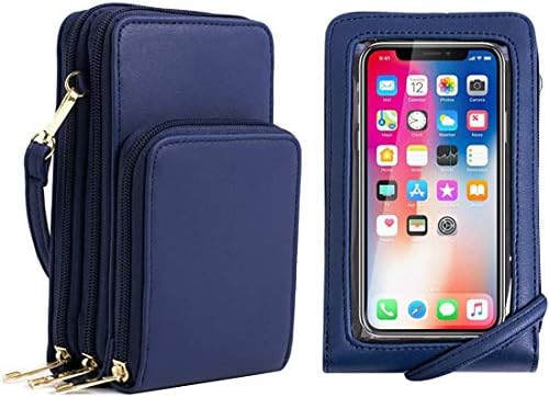 Borivella crossbody mobile wallet, women's touch screen bag, RFID shielded wallet, handbag, shoulder strap