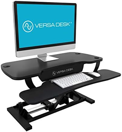 VERSADESK® PowerPro™ 36\u201D x 24\u201D Standing Desk Converter  7.75\u201D - 23.5\u201D Electric Height Adjustable Sit to Stand Desk Riser w\/Keyboard Tray &amp; USB Hub - Ergonomic Workstation for 
