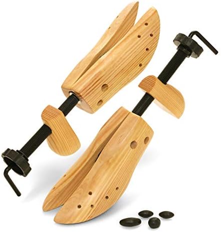 Plixio Shoe Stretcher Women and Men&#39;s Shoe Widener - Wooden Expander for Wide Feet, Bunions or Calluses (2 Pack)