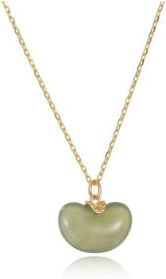 New Chinese style S925 silver necklace, women's box chain, and Tian Qingyu pendant