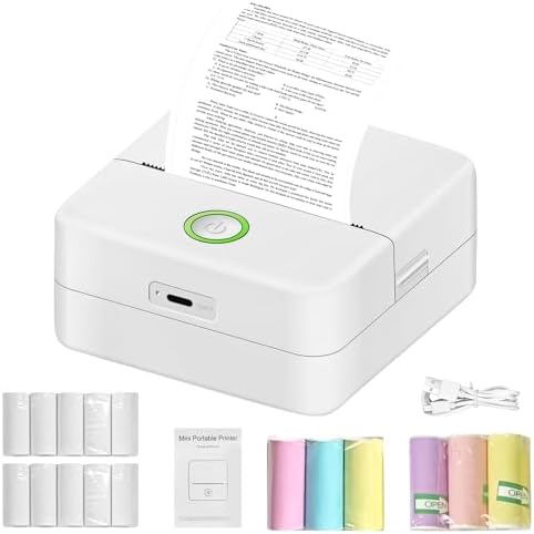 YAOYUQIAN Print Pods Mini - Sticker Printer Portable Thermal Inkless Sticker Maker Machine Pocket Phone Instant Print for Study Graphics, Anatomical Diagrams, Photos