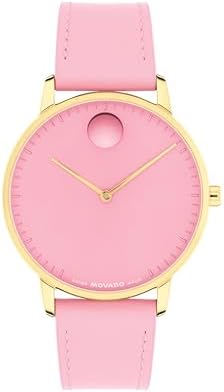 Movado Face Collection - Swiss Quartz Watch with 2H Movement, Leather Strap - Water Resistant 3ATM - Luxury Fashion Timepiece - Gift for Him and Her - 39mm