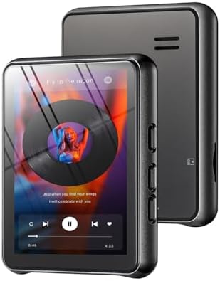 64GB MP3 Player Bluetooth 5.3 Touch Screen Music Player Portable mp4 Player with Speakers high Fidelity Lossless Sound Quality 2.4 inch mp3 FM Radio Recording e-Book